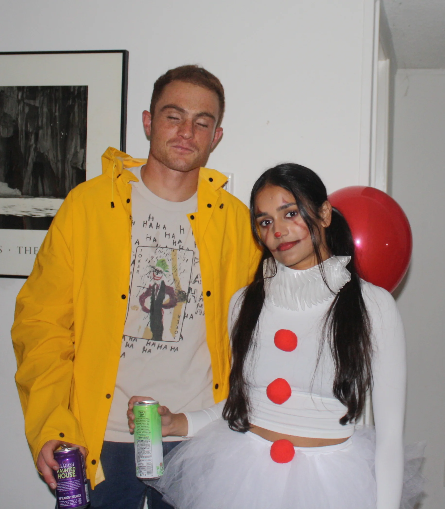 Friends dressed as Pennywise and Sam